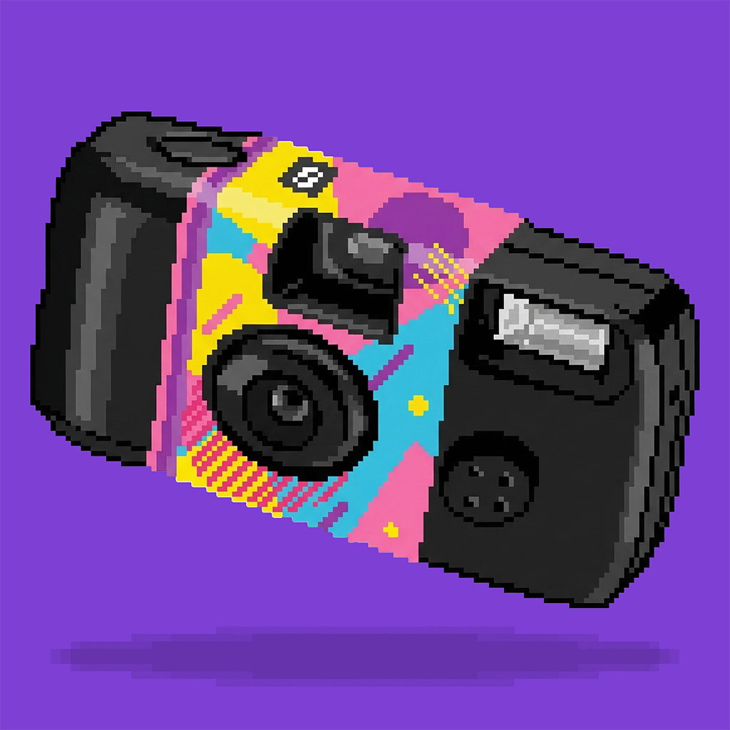 Pixel artwork of the Plastimatic camera